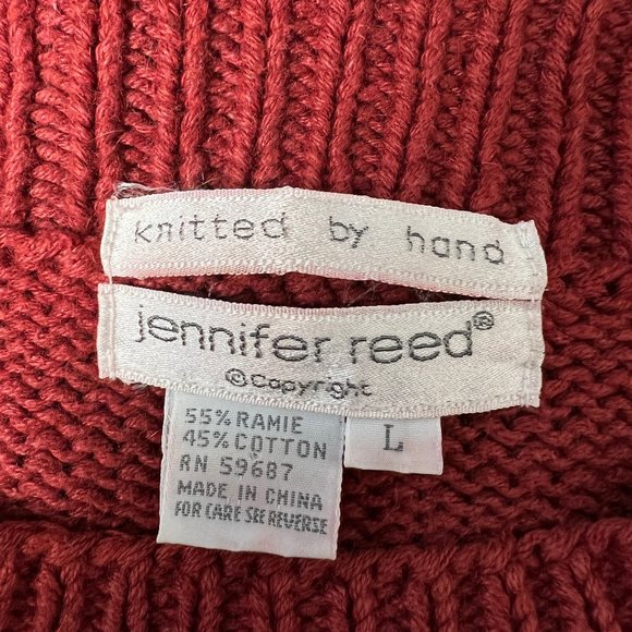 Vintage Cottagecore Hand Knit Crochet Embroidered Floral Sweater Grandma Cute - Picture 5 of 7